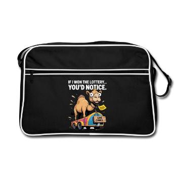 Funny If I Won The Lottery You'd Notice - Retro Bag - black/white - Front