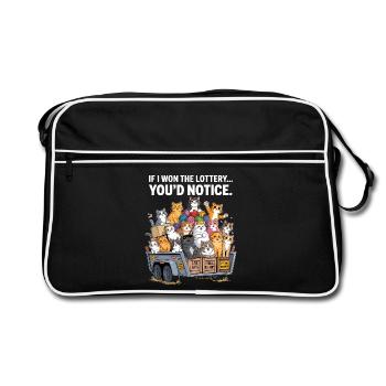 Funny If I Won The Lottery You'd Notice - Retro Bag - black/white - Front