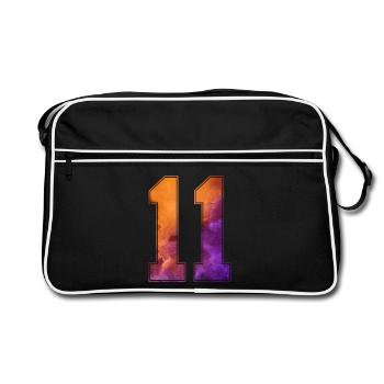 NR. 11 NUMMER 11 COLLEGE 11. GEBURTSTAG - Retro Tasche - Schwarz/Weiß - Vorne