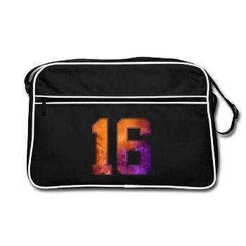 NO. 16 NUMBER 16 COLLEGE 16TH BIRTHDAY - Retro Bag - black/white - Front