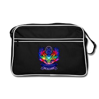 My Soul Purrs - Yoga Cat Rainbow - Retro Bag - black/white - Front