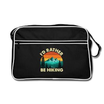 Ich würde lieber wandern lustiger Outdoor-Enthusiast - Retro Tasche - Schwarz/Weiß - Vorne