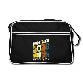 Pension 2026 | Retirement | Guesthouse | I'm done - Retro Bag - black/white - Front