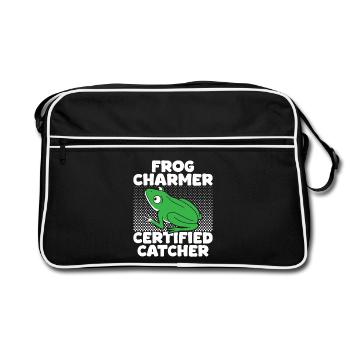 Frog Catcher Charmer Cretified Frog - Retro Tasche - Schwarz/Weiß - Vorne