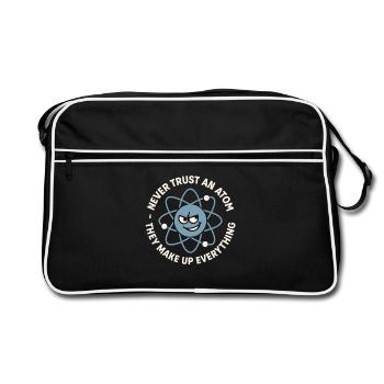Funny Atom Joke – Science Nerd Humor - Retro Bag - black/white - Front
