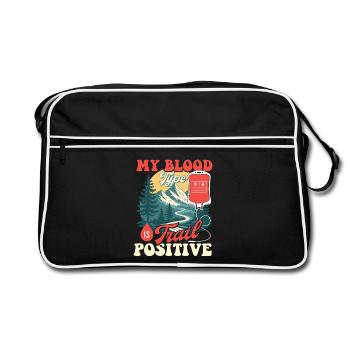 Mon groupe sanguin est Trail Positive Hiking Trekking - Sac Retro - noir/blanc - Devant