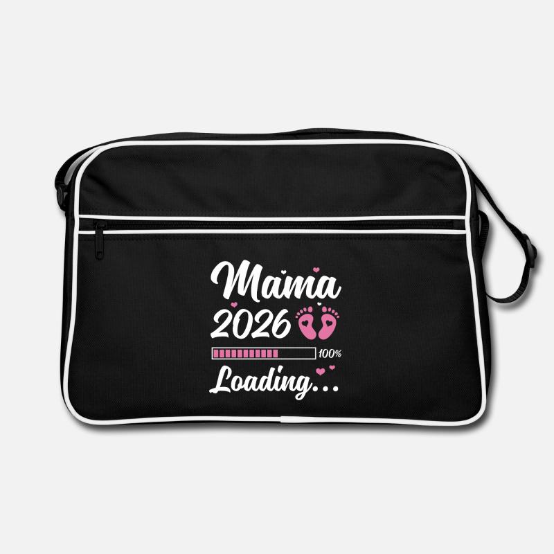 Mama 2026 Loading Schwangerschaft Geschenkidee Retro Tasche