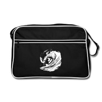 Energetic Surfing Art Surfer - Retro Bag - black/white - Front