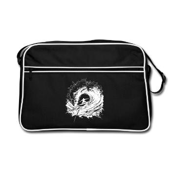 Energetic Surfing Art Surfer - Retro Bag - black/white - Front