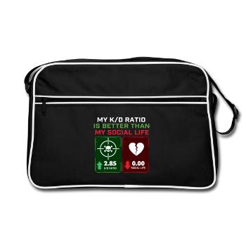 K/D Ratio Better Than My Social Life Gamer Gaming - Retro Bag - black/white - Front