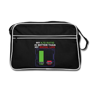 Mon ratio K/D est meilleur que celui de mon joueur de la vie sociale - Sac Retro - noir/blanc - Devant