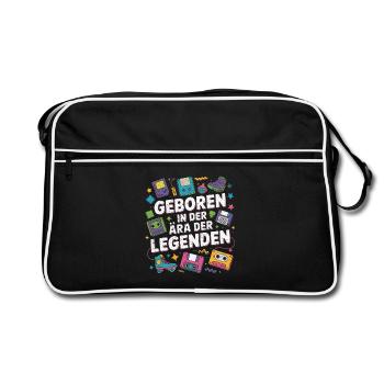 Retro Ära der Legenden - Retro Tasche - Schwarz/Weiß - Vorne