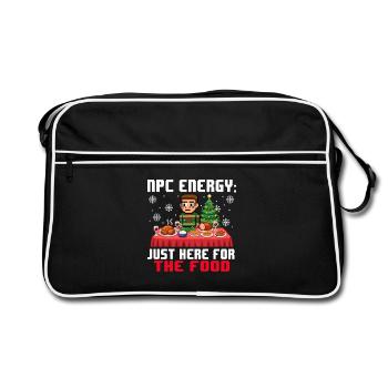NPC Energy Just Here For The Food Gamer Xmas  - Retro Bag - black/white - Front