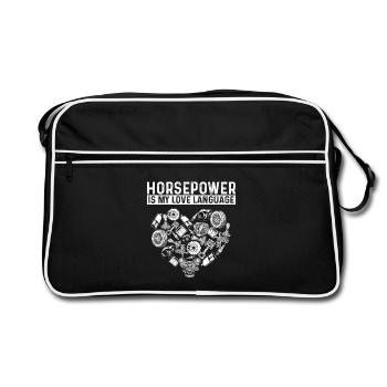 La puissance est mon langage d’amour Voiture de course - Sac Retro - noir/blanc - Devant