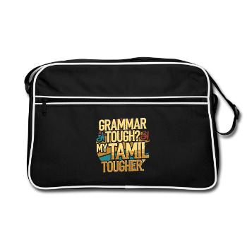 Tamil Sri Lankan Grammar Tough? - Retro Bag - black/white - Front