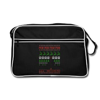 Pew Pew Pew Pew | Shooting Game | ugly christmas - Retro Bag - black/white - Front