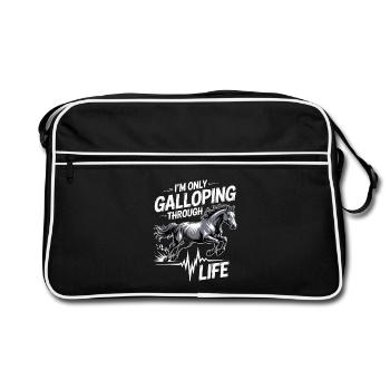 I'm just galloping through life - Retro Bag - black/white - Front