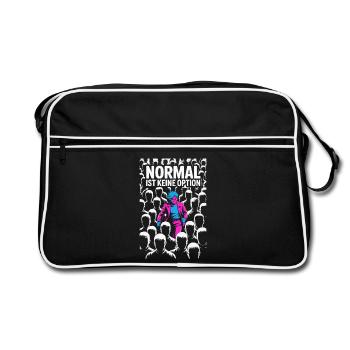 Normal ist keine Option Neon Popart - Retro Tasche - Schwarz/Weiß - Vorne