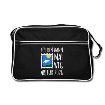 Je serai parti | Abi 26 ans | Cadeau de fin d’études secondaires - Sac Retro - noir/blanc - Devant