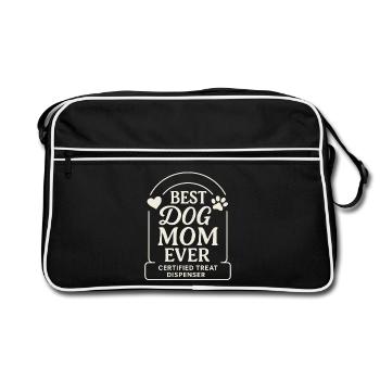 Beste Hundemama Aller Zeiten Zertifizierte - Retro Tasche - Schwarz/Weiß - Vorne