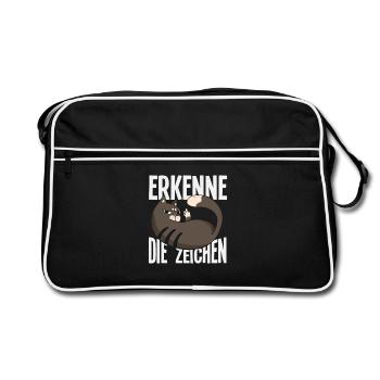 Reconnaître les signes - Message du chat effronté - Sac Retro - noir/blanc - Devant