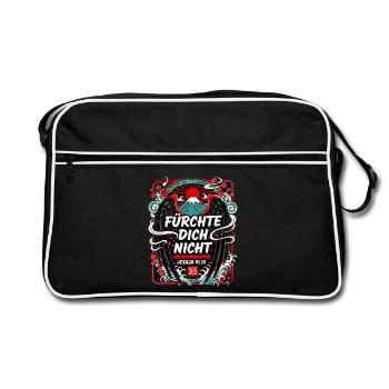 FEAR NOT Japan Cherry Blossoms Fuji - Retro Bag - black/white - Front