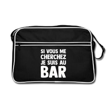 Humour Bar Bistrot Apéro Beauf Alcoolique Drôle - Sac Retro - noir/blanc - Devant