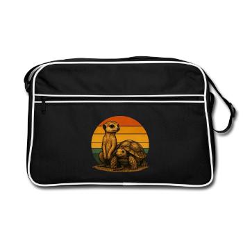 Tortue Suricate Animaux Rétro Friends - Sac Retro - noir/blanc - Devant