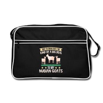 Fournitures d’élevage pour chèvres nubiennes, peluche - Sac Retro - noir/blanc - Devant