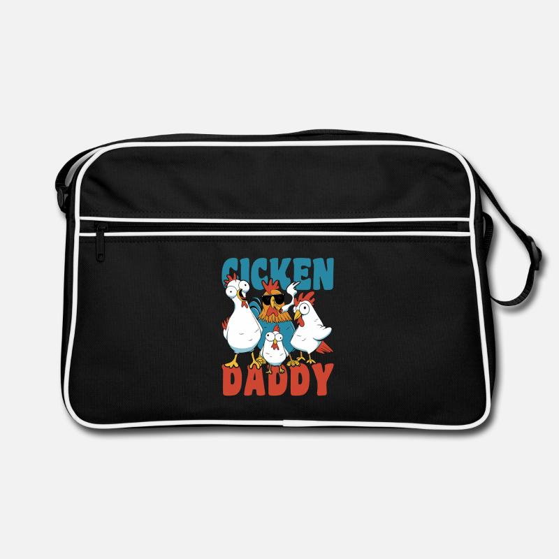 Chicken daddy funny chickens farmer Retro Bag
