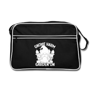 Gnome Costume Men Gnome Harm Garden On Gnome - Retro Bag - black/white - Front