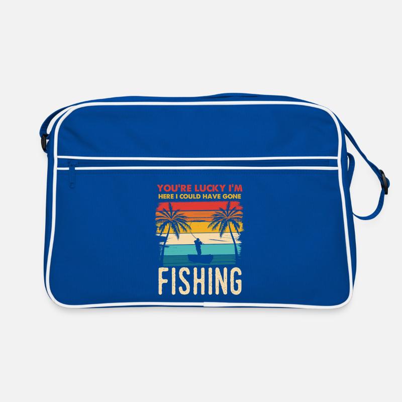 Fischerei Retro Sunset Silhouette Retro Tasche