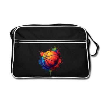 Basketball Splash Art - Design Ballon de Basket - Retro Bag - black/white - Front