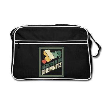 Né à Chemnitz Vintage Signet - Sac Retro - noir/blanc - Devant