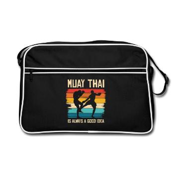 Vibe de combat rétro Muay Thai - Sac Retro - noir/blanc - Devant