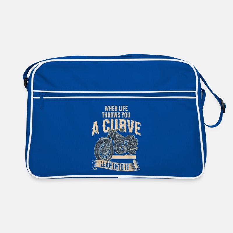 Curve Ahead Lean Into It Motorcycle Retro Bag