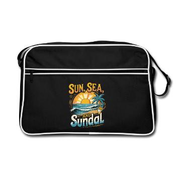 Tamoul, Tamoul, Tamoul, Sri Lanka, Soleil, Mer et Sundal - Sac Retro - noir/blanc - Devant