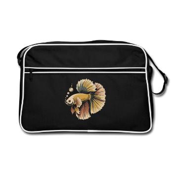 Magnificent Betta Fish Print - Retro Bag - black/white - Front