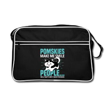 Harnais pour chien Pomsky Supplies Peluche Pomsky - Sac Retro - noir/blanc - Devant