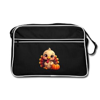 Bébé dinde de Thanksgiving - Sac Retro - noir/blanc - Devant