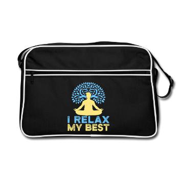 Yoga Je me détends Mon meilleur yoga drôle - Sac Retro - noir/blanc - Devant