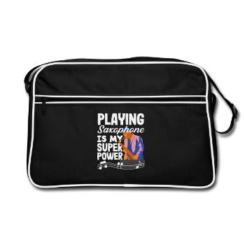Saxophoniste superpuissant du saxophone jazz - Sac Retro - noir/blanc - Devant