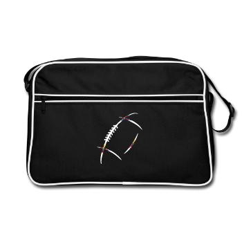 ballon de rugby éclat de couleurs  - Sac Retro - noir/blanc - Devant
