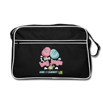 I Like Big Jugs Climbing Rock Fun Humor - Retro Bag - black/white - Front