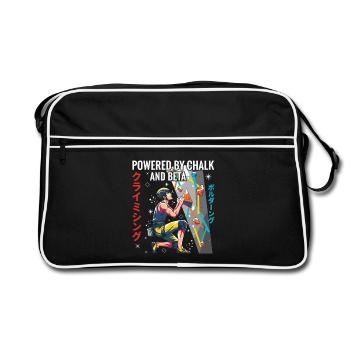 Powered By Chalk And Beta Climbing Design - Retro Bag - black/white - Front
