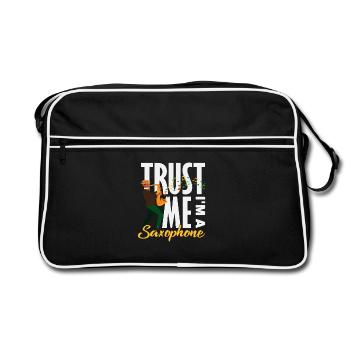 Tell me I'm a saxophonist Funnier - Retro Bag - black/white - Front