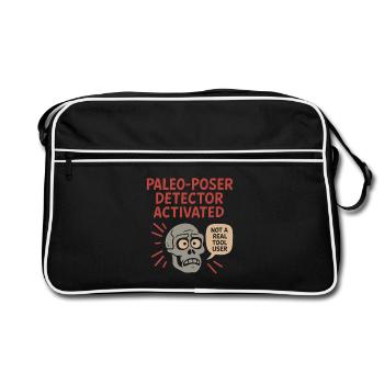 Prehistoric stone tools of Homo - Retro Bag - black/white - Front