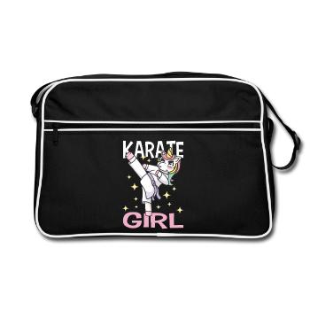 Karate Training Geschenke Karatetraining - Retro Tasche - Schwarz/Weiß - Vorne