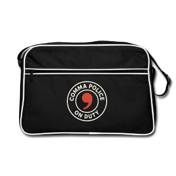 Grammaire Oxford Virgule Règles de la langue - Sac Retro - noir/blanc - Devant