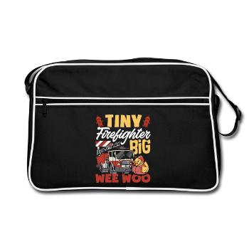 Wee Woo Squad Fire Tiny Feuerwehrmann - Retro Tasche - Schwarz/Weiß - Vorne